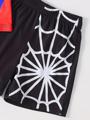2pcs Toddler Boys Spider Graphic T Shirts & Shorts Set
