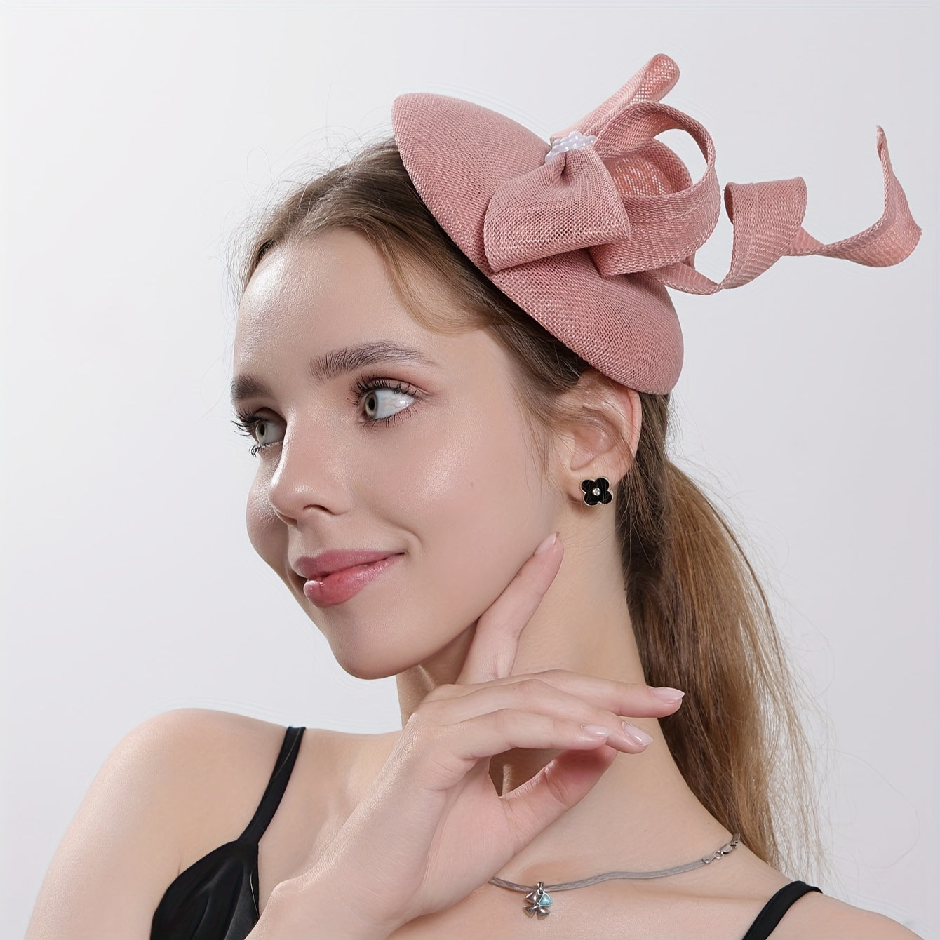 Mesh Flower Rhinestone Bridal Fascinator