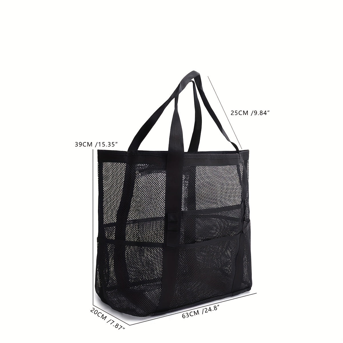 Large Capacity Beach Bag Mesh Clear Lightweight Storage Bag