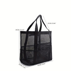 Large Capacity Beach Bag Mesh Clear Lightweight Storage Bag