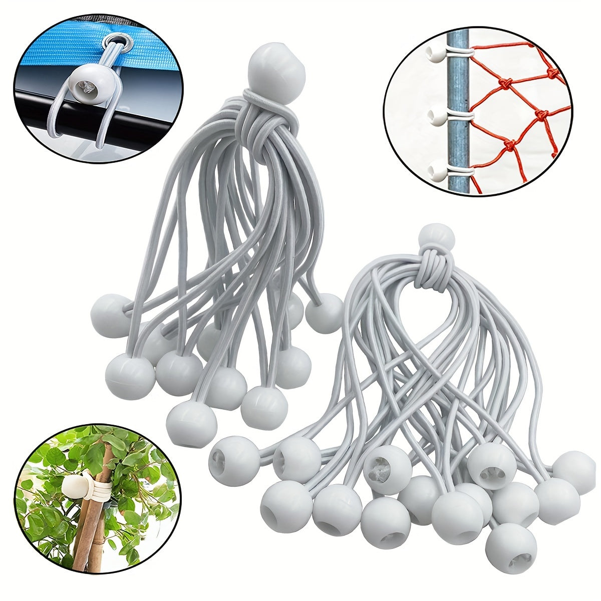 Elastic Bungee Cords Tarp Canopy Bungee Balls for Awning Outdoor Camping Tent