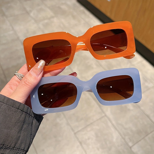Rectangle Jelly Sunglasses Y2K Gradient Glasses UV400