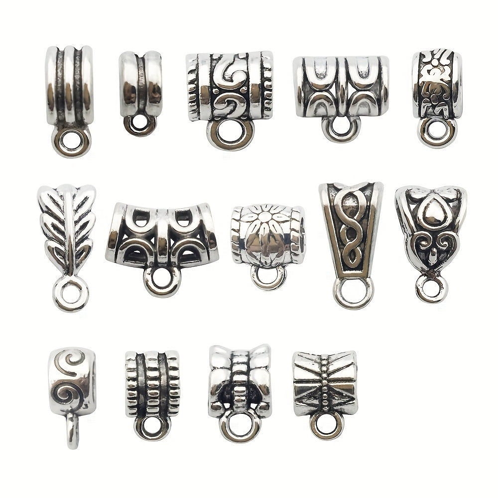 120pcs Antique Silver/Gold Clasps Connector Bail Tube Beads for DIY Jewelry