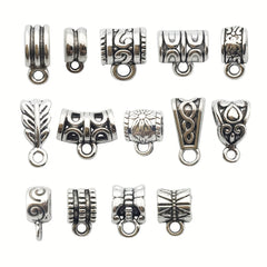 120pcs Antique Silver/Gold Clasps Connector Bail Tube Beads for DIY Jewelry