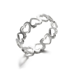 Vintage Heart Ring Stainless Steel Jewelry Gift for Women