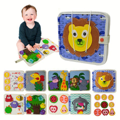 Kids Lion Themed Busy Board Felt Learning Activity Panel Educational Toy