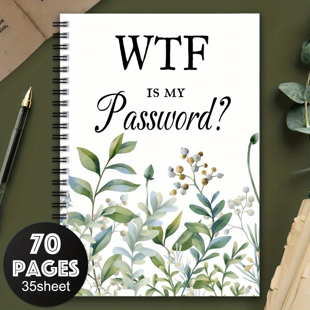 Funny Floral Spiral Notebook for Internet Login Details