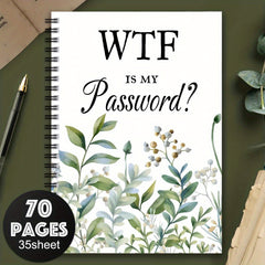 Funny Floral Spiral Notebook for Internet Login Details