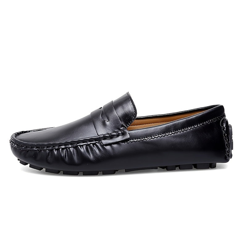 Women's Solid Flat Loafers Casual Comfortable PU Leather Non slip Slip On Shoes