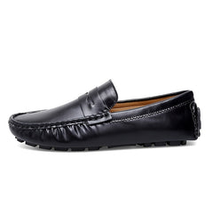 Women's Solid Flat Loafers Casual Comfortable PU Leather Non slip Slip On Shoes