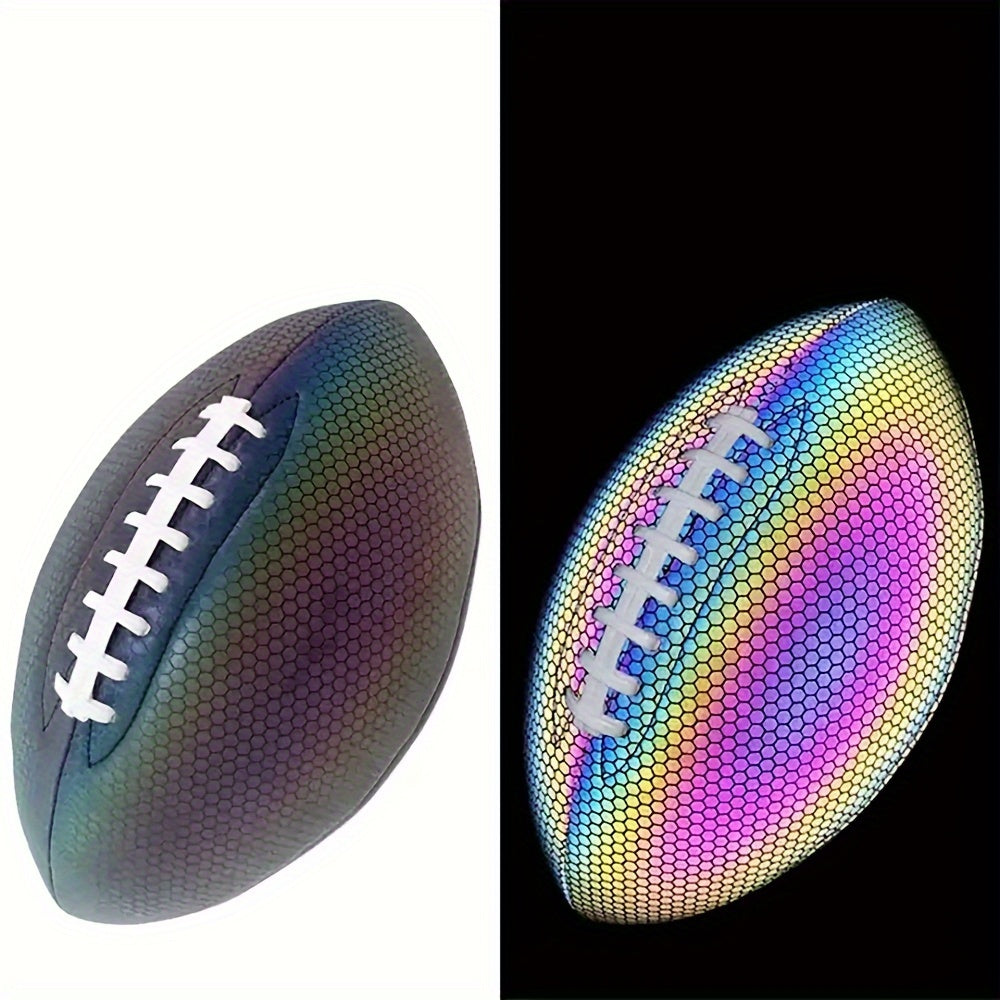 Colorful Honeycomb Pattern Reflective American Football