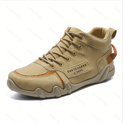 Men's Leather Lace Up Sneaker Soft Sole Shoes