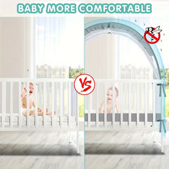 Pink Baby Crib Mosquito Net Tent Foldable Durable Alloy Frame