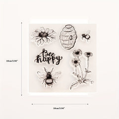 1pc Transparent Stamp DIY Hand Account Scrapbook Bee Happy Stamp