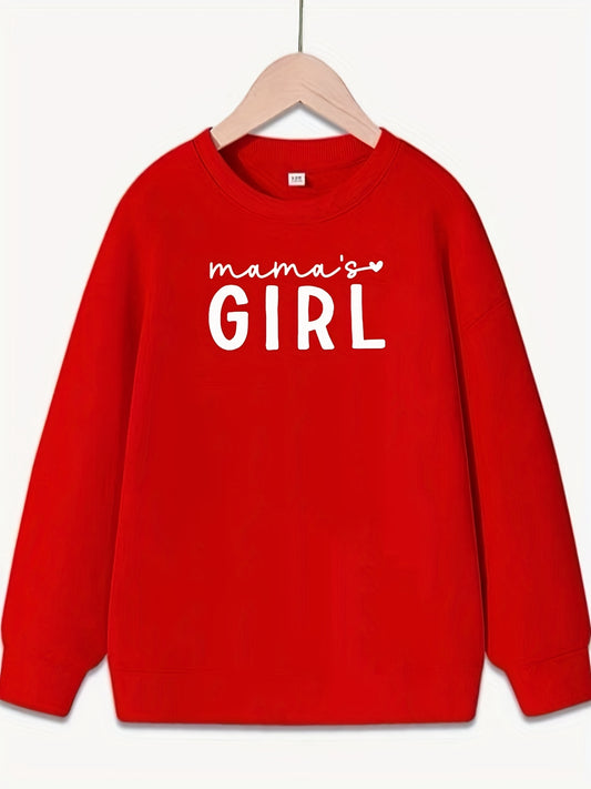 Girls Mama's Girl Crew Neck Sweatshirt Top Long Sleeve Pullovers