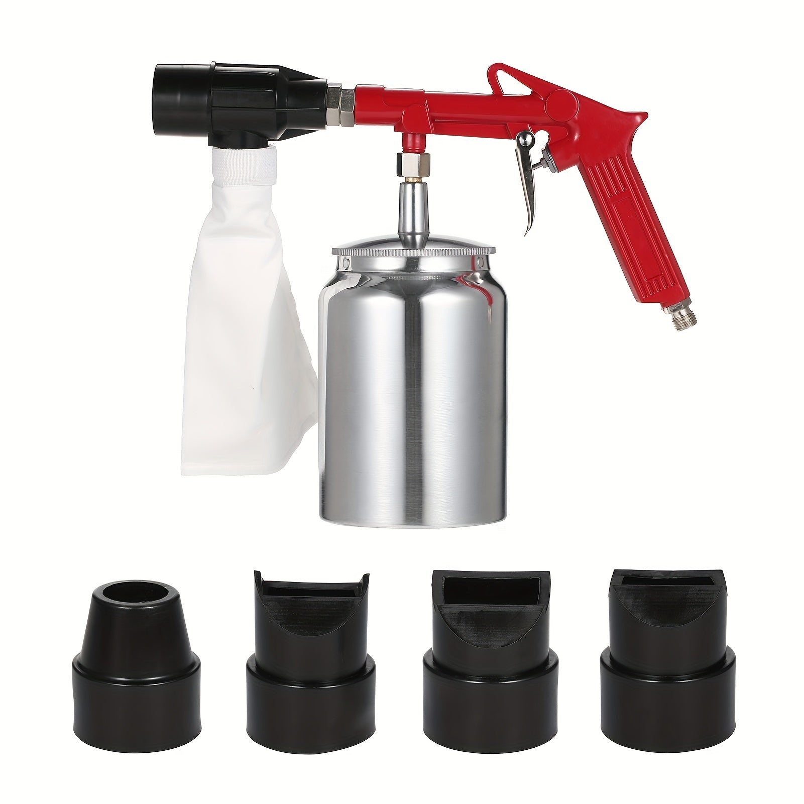 Pneumatic Rust Removal Sand Spray Gun w/ Sand Recycling Bag