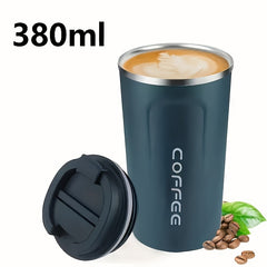 Stainless Steel Insulated Travel Mug 12.85oz Leakproof Coffee Cup