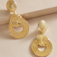 18K Plated Big Circle Dangle Earrings for Women