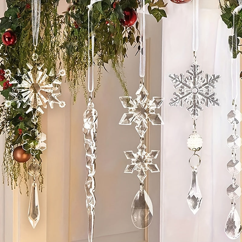 10pcs Christmas Snowflake Pendant Tree Decoration