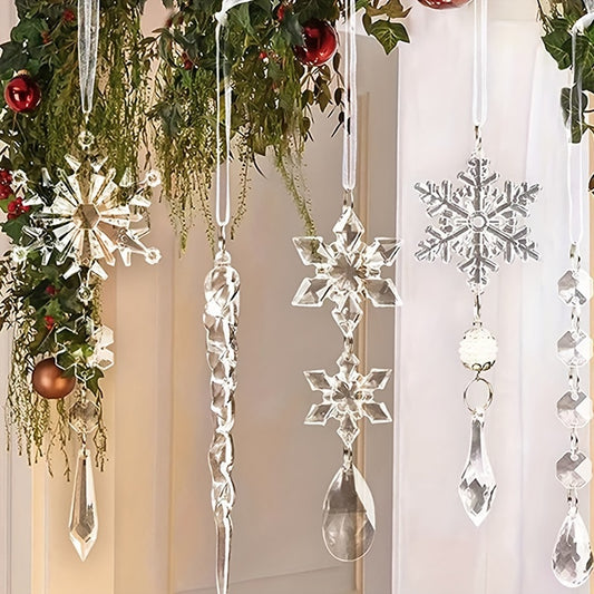 10pcs Christmas Snowflake Pendant Tree Decoration