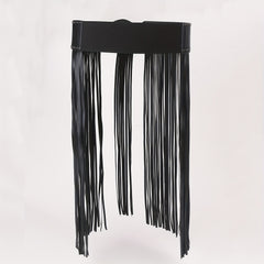  Tassel Skirt Belt Punk Fringe Waistband Rivet Decor Girdle