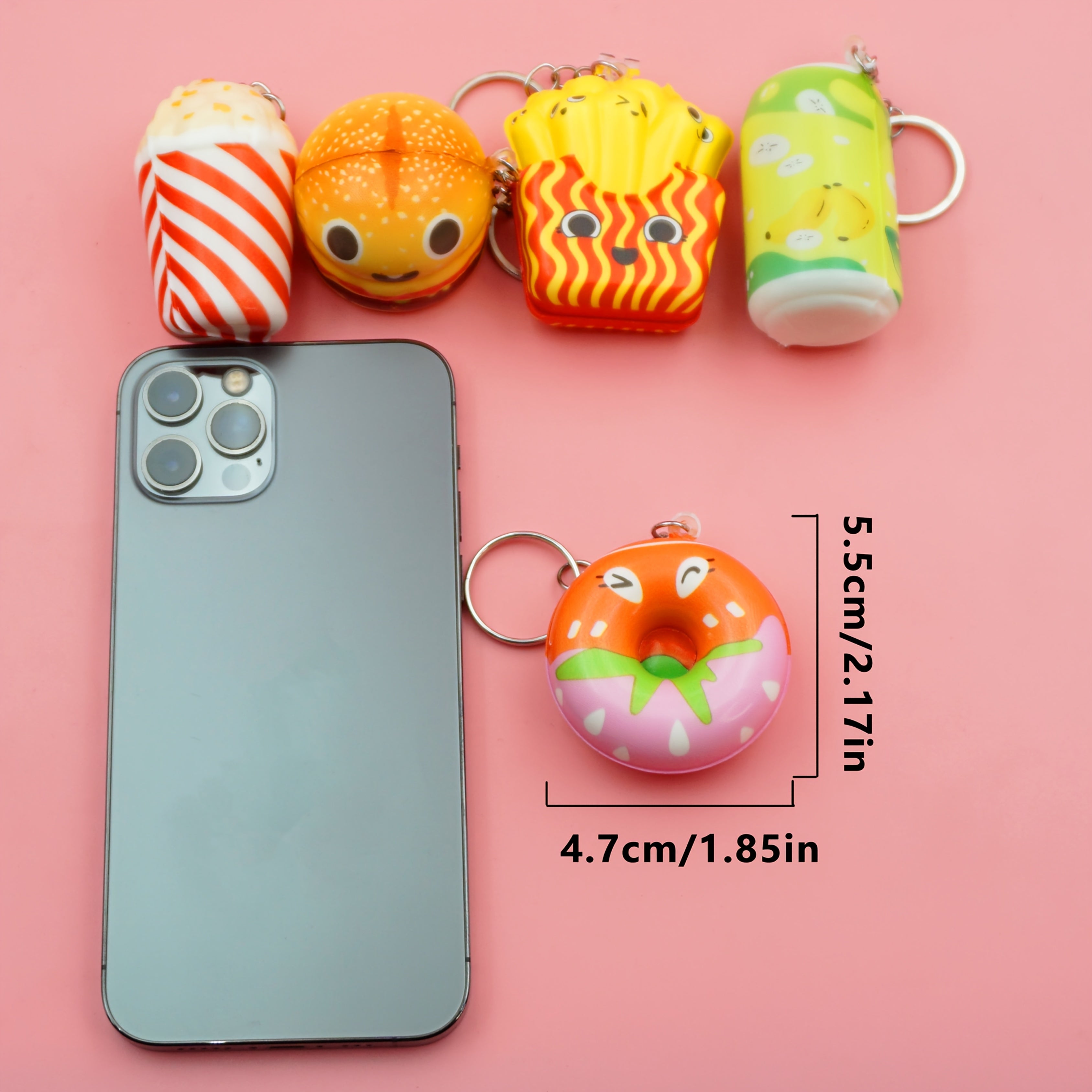 Food Shaped Keychain Squishies Keychain Squeeze Toys Various Styles