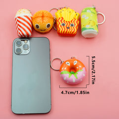 Food Shaped Keychain Squishies Keychain Squeeze Toys Various Styles