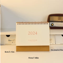 Beige Paper Calendar Pink Font School Office Desktop Notepad Calendar