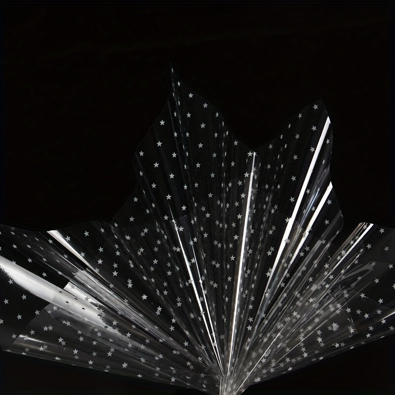 70pcs Cellophane Flower Wrapping Paper Star Dust Bag