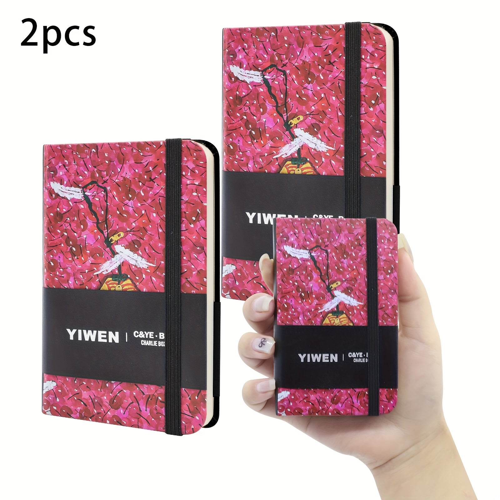 YIWEN A7 Abstract Pattern Journal Notebook Lined & Blank Pages Pocket Sized