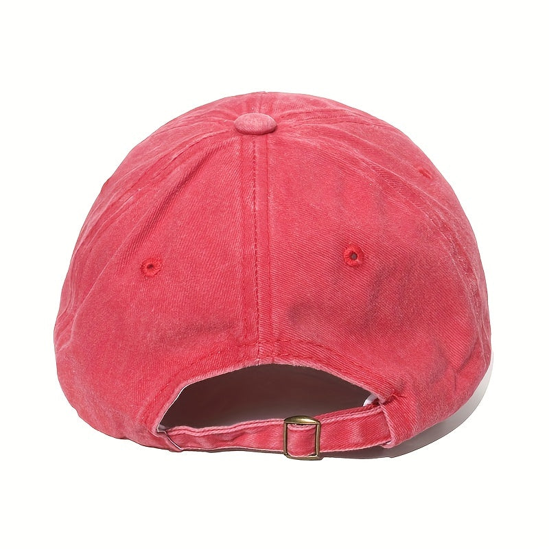 L Embroidery Baseball Cap Solid Washed Dad Hats