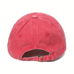 L Embroidery Baseball Cap Solid Washed Dad Hats