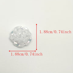 15pcs 19mm AB Flat Bottom Acrylic Letterpress Rose Beads DIY Accessories