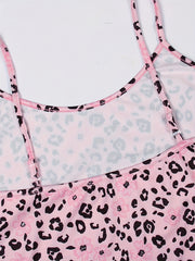  Leopard Print Stretch Cami Dress