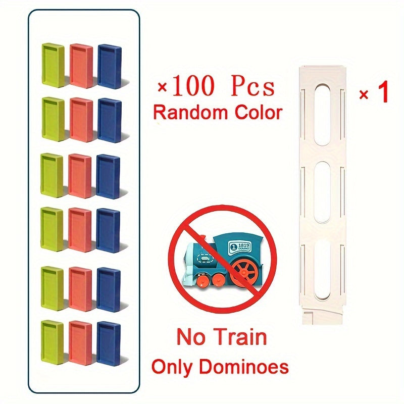 Automatic Domino Train Toy Sensory Training DIY Gift Random Colors