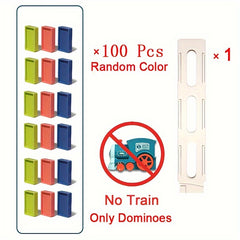 Automatic Domino Train Toy Sensory Training DIY Gift Random Colors