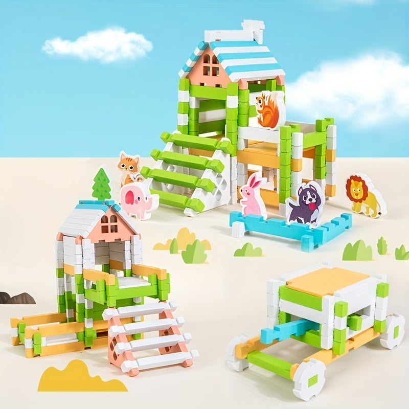 Wooden Mortise and Tenon Building Blocks Toy Set