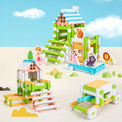 Wooden Mortise and Tenon Building Blocks Toy Set