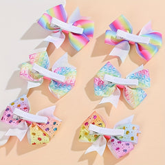 6pcs Gradient Bow Hair Clips for Girls