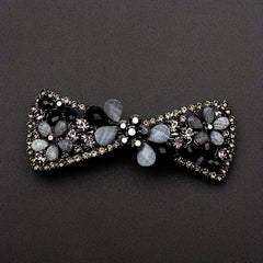 Vintage Rhinestone Flower Side Clip French Barrette Hair Accessories