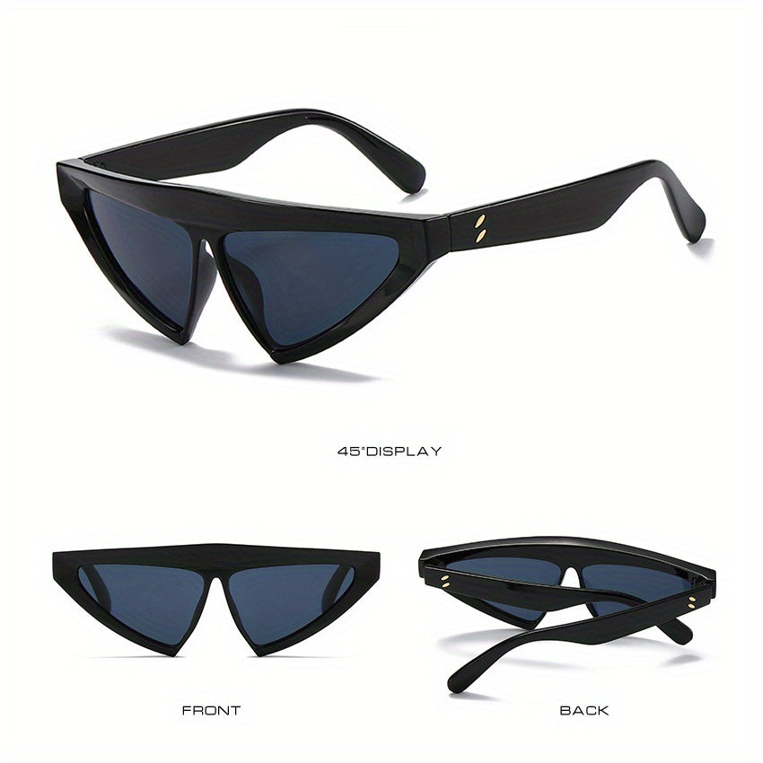 Y2K Triangle Cat Eye Sunglasses for Women Men Hiphop Decorative Shades Glasses