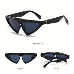 Y2K Triangle Cat Eye Sunglasses for Women Men Hiphop Decorative Shades Glasses