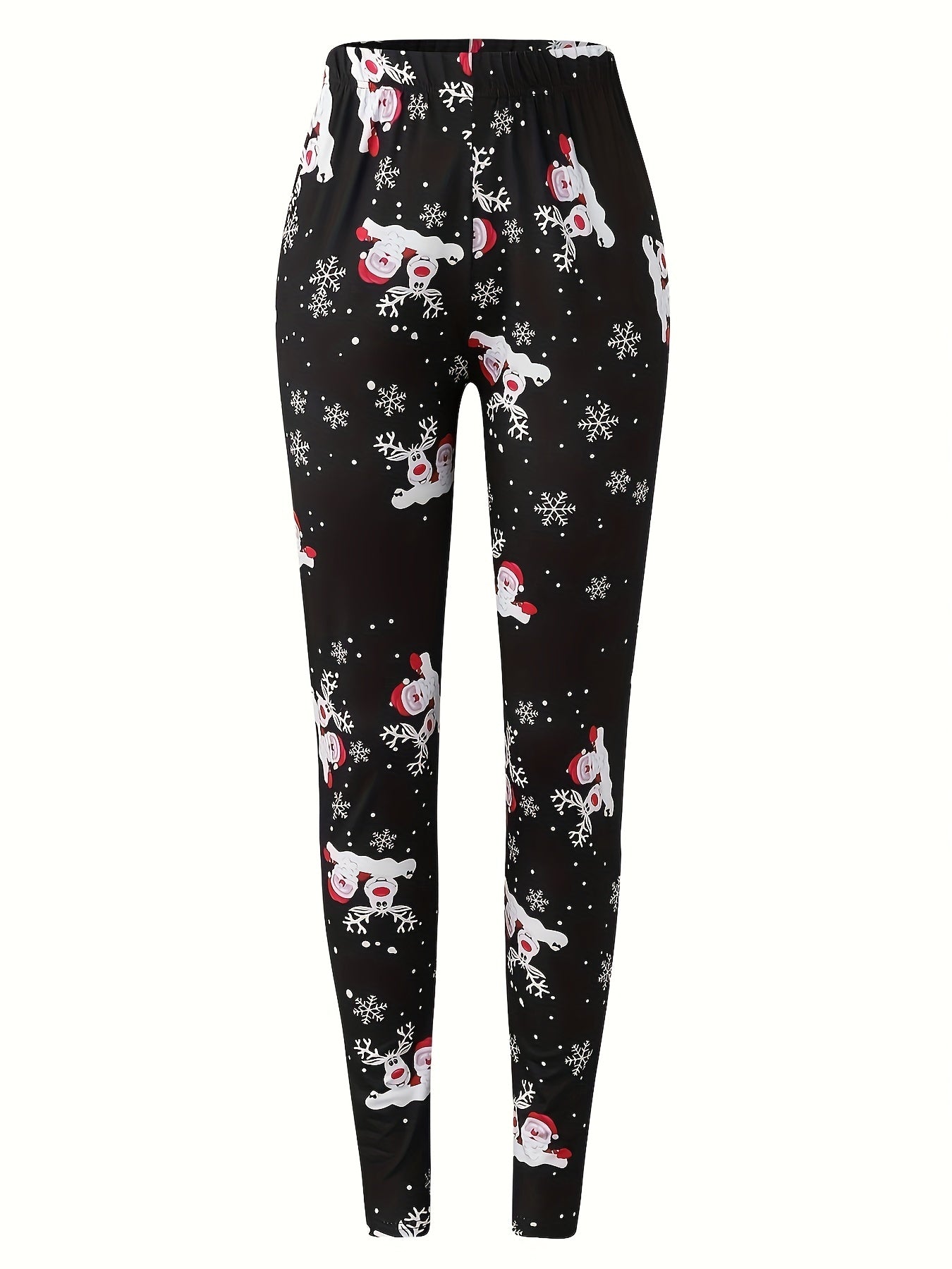 Women's Plus Christmas Print High Rise Skinny Pants