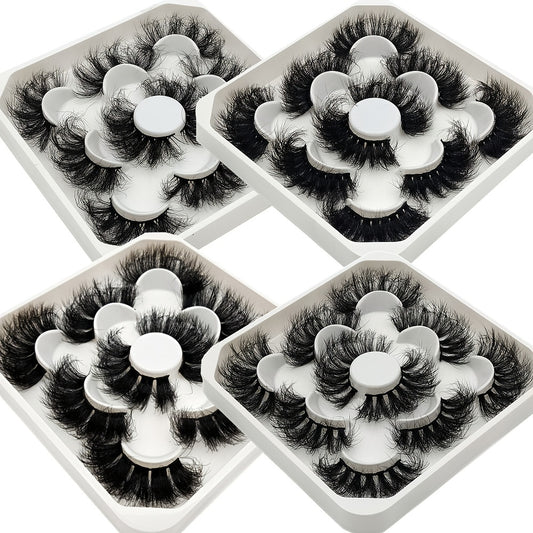 9D Fluffy Faux Mink Lashes Natural Wispy Style 20mm - Makeup and False Eyelashes