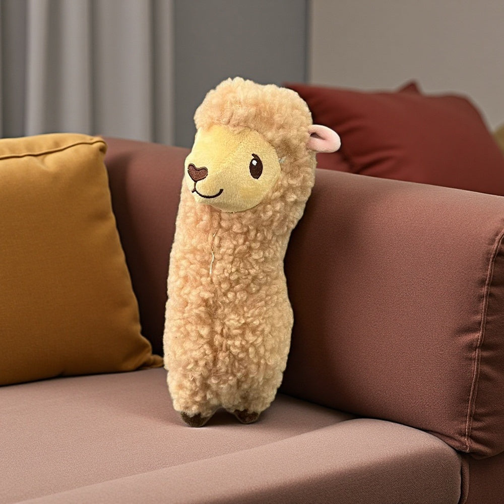 Brown Alpaca Wool Plush Dolls - Fluffy Home Decoration