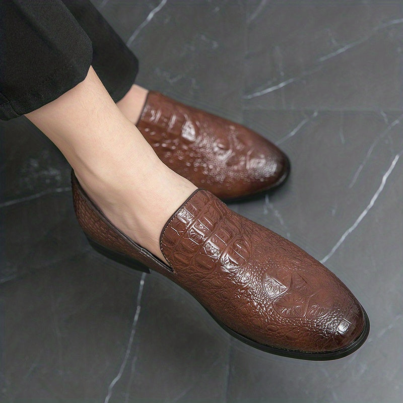 Men's Croc Embossed Loafers Slip On Lightweight Shoes