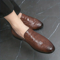 Men's Croc Embossed Loafers Slip On Lightweight Shoes