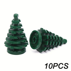 10pcs Building Blocks Christmas Tree Mini Spruce Compatible 2435 City Jungle