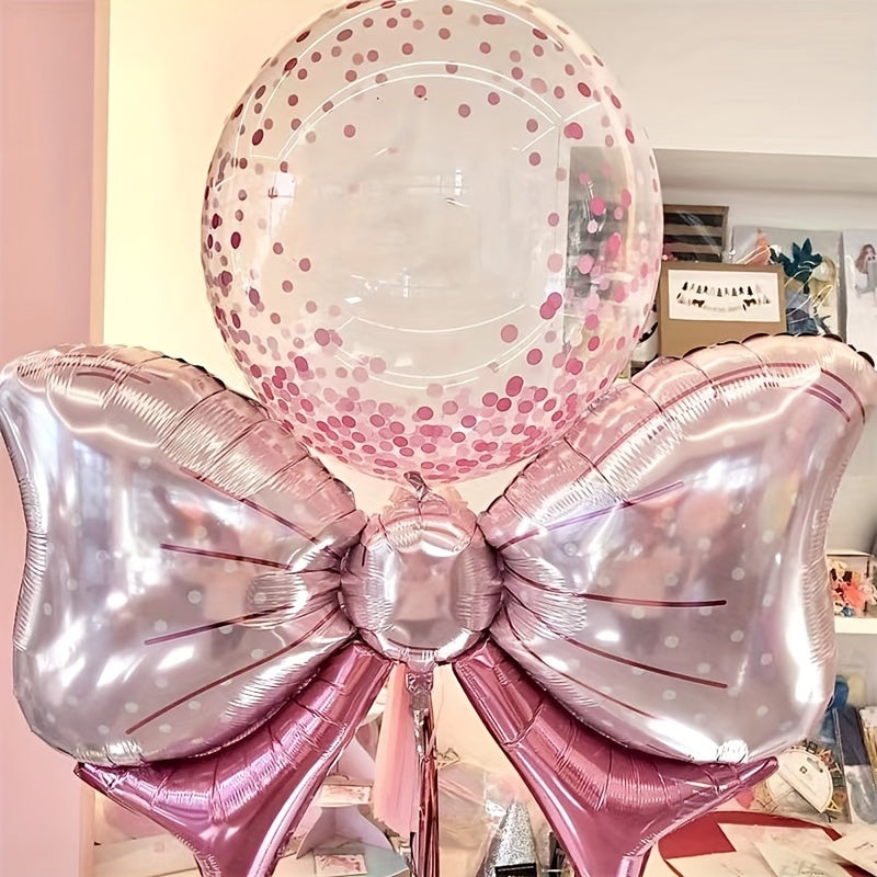 1pc Ins Aluminum Film Balloon A Bow Tie Happy Birthday Hundred Days Children
