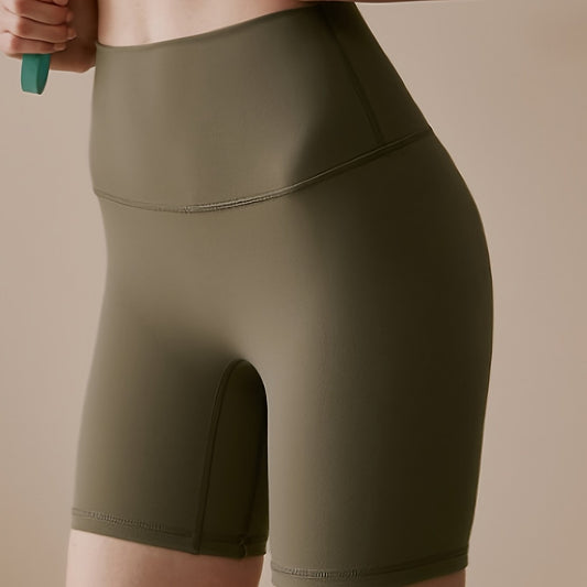 Seamless Yoga Sports Shorts Wide Waistband Quick Dry Breathable Workout